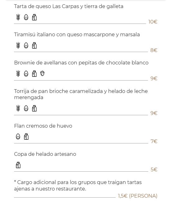 Menú Las Carpas